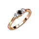 3 - Irina Black and White Diamond Three Stone Engagement Ring 