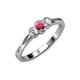 3 - Irina Rhodolite Garnet and Diamond Three Stone Engagement Ring 
