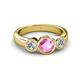 3 - Naava Pink Sapphire and Diamond Three Stone Engagement Ring 