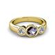 3 - Naava Iolite and Diamond Three Stone Engagement Ring 