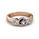 3 - Naava Iolite and Diamond Three Stone Engagement Ring 