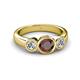3 - Naava Red Garnet and Diamond Three Stone Engagement Ring 