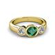 3 - Naava Emerald and Diamond Three Stone Engagement Ring 