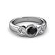 3 - Naava Black and White Diamond Three Stone Engagement Ring 