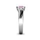 5 - Naava Pink Sapphire and Diamond Three Stone Engagement Ring 