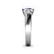 5 - Naava Amethyst and Diamond Three Stone Engagement Ring 