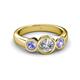 3 - Naava Diamond and Tanzanite Three Stone Engagement Ring 
