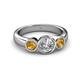 3 - Naava Diamond and Citrine Three Stone Engagement Ring 