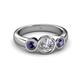 3 - Naava Diamond and Iolite Three Stone Engagement Ring 