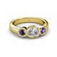 3 - Naava Diamond and Iolite Three Stone Engagement Ring 