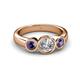 3 - Naava Diamond and Iolite Three Stone Engagement Ring 