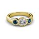 3 - Naava Blue and White Diamond Three Stone Engagement Ring 