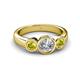3 - Naava Yellow and White Diamond Three Stone Engagement Ring 