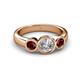 3 - Naava Diamond and Ruby Three Stone Engagement Ring 