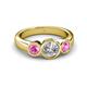 3 - Naava Diamond and Pink Sapphire Three Stone Engagement Ring 