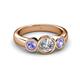 3 - Naava Diamond and Tanzanite Three Stone Engagement Ring 