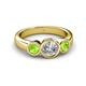 3 - Naava Diamond and Peridot Three Stone Engagement Ring 