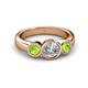 3 - Naava Diamond and Peridot Three Stone Engagement Ring 