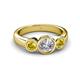 3 - Naava Diamond and Yellow Sapphire Three Stone Engagement Ring 