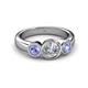 3 - Naava Diamond and Tanzanite Three Stone Engagement Ring 