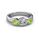 3 - Naava Diamond and Peridot Three Stone Engagement Ring 