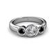 3 - Naava Black and White Diamond Three Stone Engagement Ring 