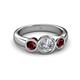 3 - Naava Diamond and Ruby Three Stone Engagement Ring 