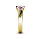5 - Naava Diamond and Amethyst Three Stone Engagement Ring 