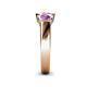 5 - Naava Diamond and Amethyst Three Stone Engagement Ring 