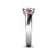 5 - Naava Diamond and Rhodolite Garnet Three Stone Engagement Ring 