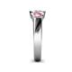 5 - Naava Diamond and Pink Tourmaline Three Stone Engagement Ring 