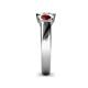 5 - Naava Diamond and Red Garnet Three Stone Engagement Ring 