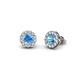 1 - Bernice Blue Topaz and Diamond Stud Earrings 