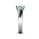 5 - Naava Diamond and London Blue Topaz Three Stone Engagement Ring 
