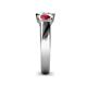 5 - Naava Diamond and Ruby Three Stone Engagement Ring 