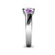 5 - Naava Diamond and Amethyst Three Stone Engagement Ring 