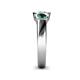 5 - Naava Diamond and Emerald Three Stone Engagement Ring 