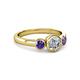 3 - Avrit Diamond and Iolite Three Stone Engagement Ring 