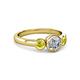 3 - Avrit Yellow and White Diamond Three Stone Engagement Ring 