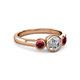 3 - Avrit Diamond and Ruby Three Stone Engagement Ring 
