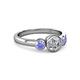 3 - Avrit Diamond and Tanzanite Three Stone Engagement Ring 