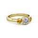3 - Avrit Diamond and Citrine Three Stone Engagement Ring 