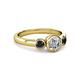 3 - Avrit Black and White Diamond Three Stone Engagement Ring 