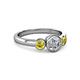 3 - Avrit Diamond and Yellow Sapphire Three Stone Engagement Ring 
