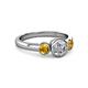 3 - Avrit Diamond and Citrine Three Stone Engagement Ring 