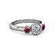3 - Avrit Diamond and Ruby Three Stone Engagement Ring 