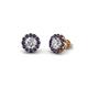 1 - Bernice Round Diamond and Blue Sapphire Stud Earrings 