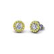 1 - Bernice Round Diamond and Yellow Sapphire Stud Earrings 