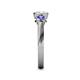 5 - Avrit Diamond and Tanzanite Three Stone Engagement Ring 