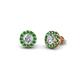 1 - Bernice Round Diamond and Green Garnet Stud Earrings 